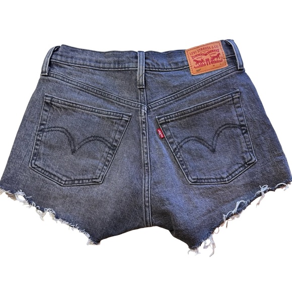 Levi’s 501 Faded Black Size 25 Button Fly Denim Shorts - Picture 7 of 10